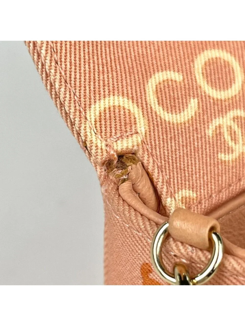 Chanel Shoulder Bag Choco Bar CC Logo Canvas Pink